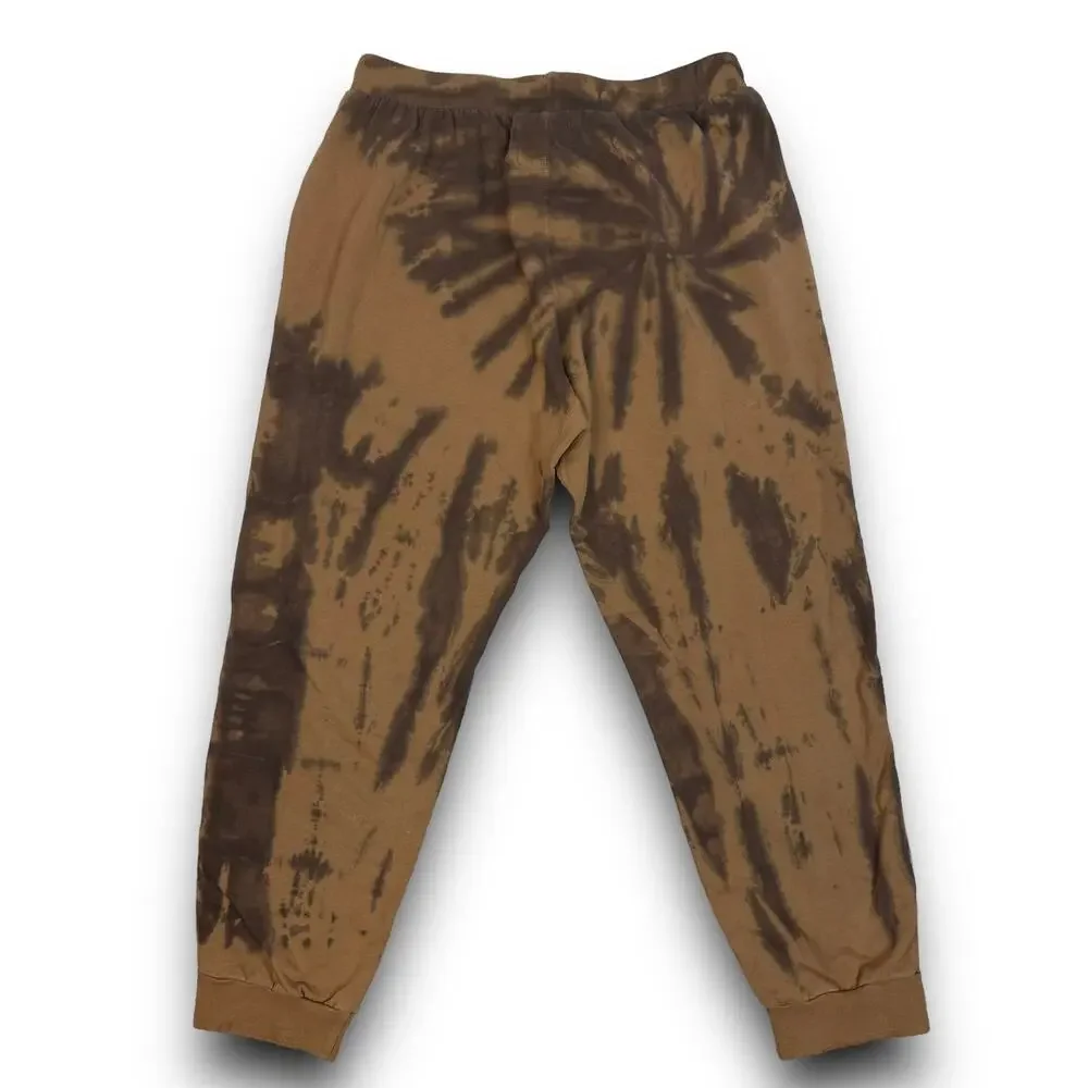 NEW Electric & Rose Cropped Ankle Sweatpants Soft Midweight Brown Tie Dye XS